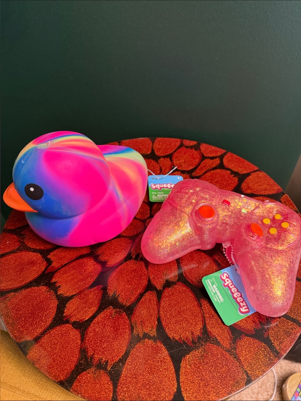 Squeezy Bune - Rainbow Rubber Duck & Pink Game Controller (BOTH)